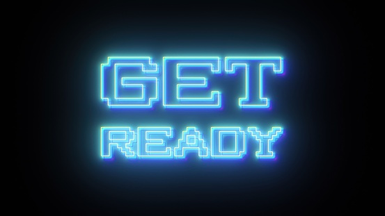 Get Ready text. Computer generated 3d render