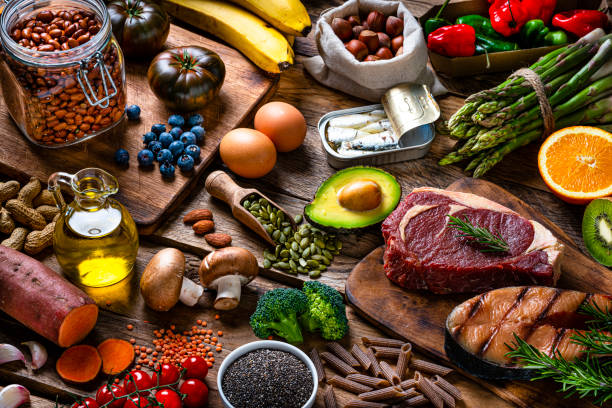 istock Fresh healthy organic food and drink composition 1927507528