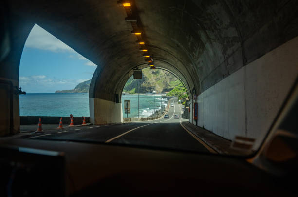 FPV car driving through a tunnel with a window