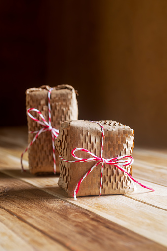 Present with honeycomb paper sustainable eco-friendly wrapping.