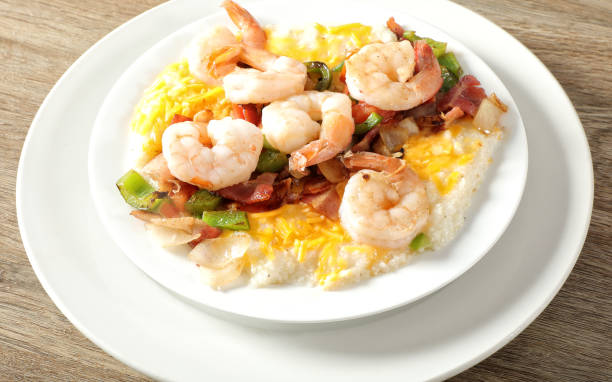 istock Close up shrimp dish on ceramic plate 1927575152