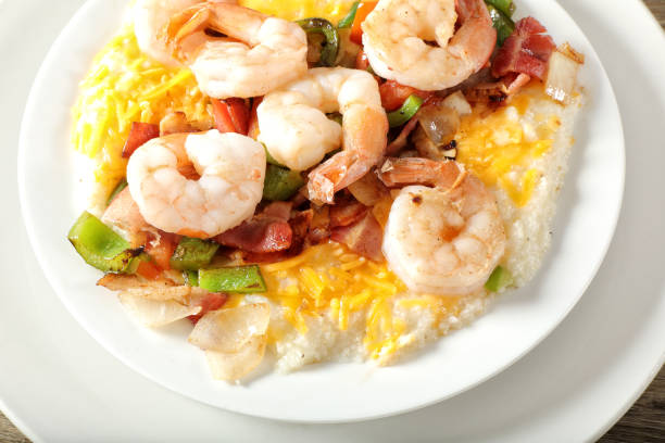 istock Close up shrimp dish on ceramic plate 1927575153