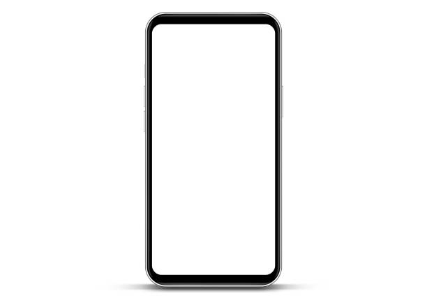 istock 3D realistic high quality smartphone mockup with isolated background. Smart phone mockup collection. Device front view. 3D mobile phone with shadow on white background. 1927602390