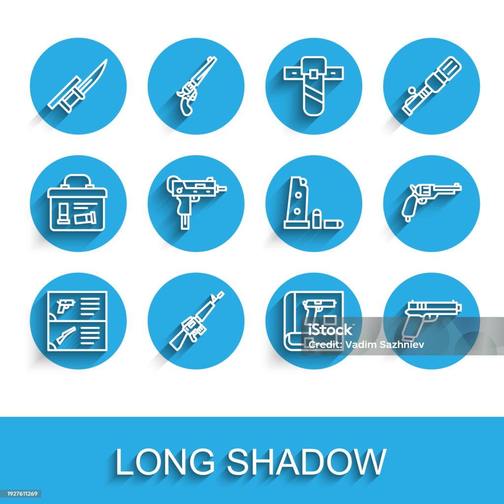 Set Line Weapon Catalog M16a1 Rifle Book With Pistol Or Gun