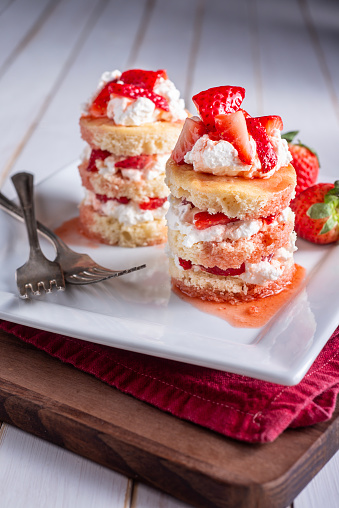 Strawberry Shortcake on a White Plate