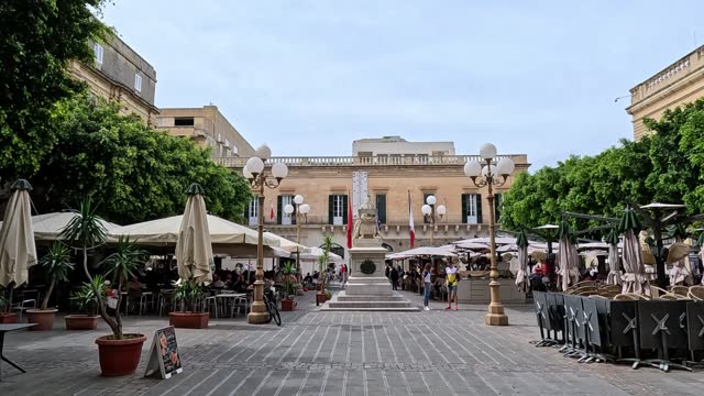 The Republic Square In Valletta In Malta