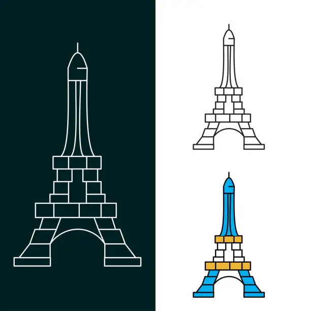 Vector illustration of Paris Vector Illustration Icon Design