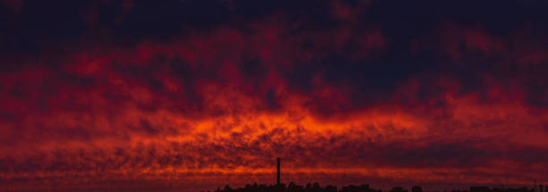 sunset panorama shot in Cheboksary in May