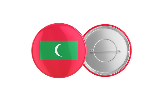 3d rendering of Myanmar button with flag on white background