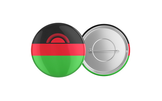 3d Render Malawi Flag Badge Pin Mocap, Front Back Clipping Path, It can be used for concepts such as Policy, Presentation, Election.