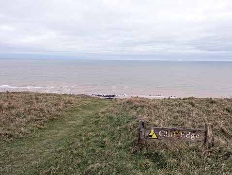 One of the starting points of the Yorkshire Wolds Way National Trail at Filey, North Yorkshire.  The other starting (or finishing) point is at Hessle, 79 miles away.