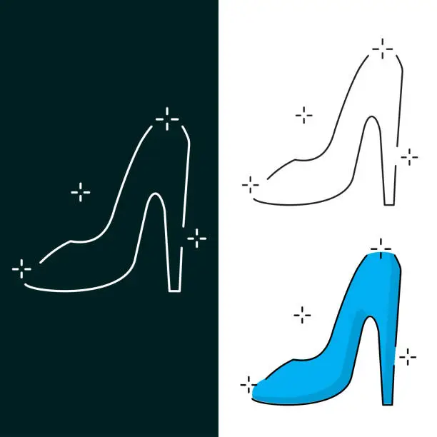 Vector illustration of Bride Shoe Vector Icon Design