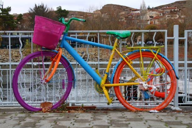 istock A bicycle painted in colorful colors 1927822697