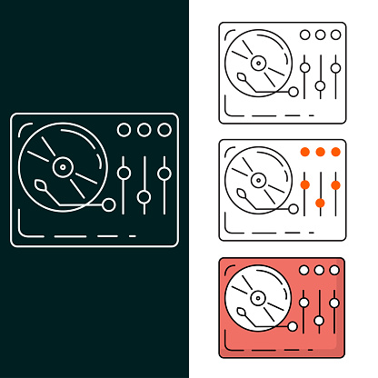 DJ Music Vector Illustration Icon Design