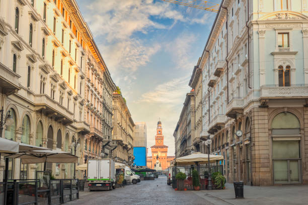 istock Milan street and castle 1927880867