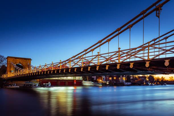 Marlow Bridge and The River Thames at twilight