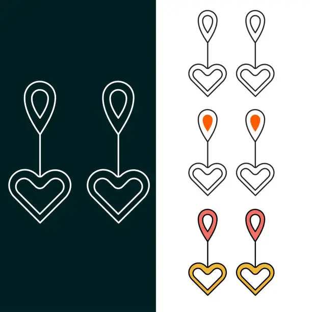 Vector illustration of Earrings vector illustration Icon Design