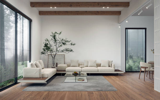 istock Modern mock up interior design of cozy living room, 3d rendering 1927882125
