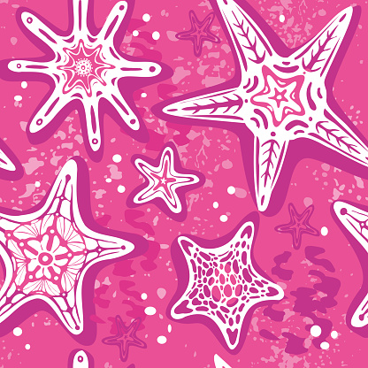 Seamless fashion pattern on a marine theme, for design, wallpaper, exotic fabric, wrapping,