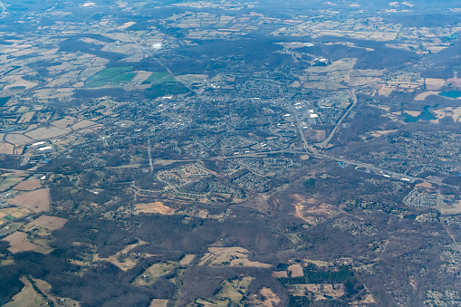 Aerial view of Northern Virginia Suburbs Haymarket and Gainesville