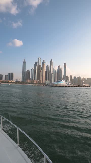 View of Dubai from sea during a cruise