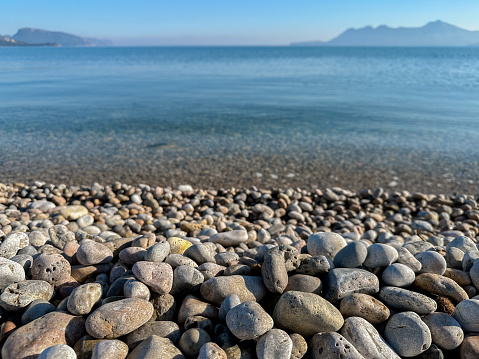 Rocks beach landscape at sunrise