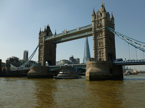 Tower Bridge from the river Thames in London