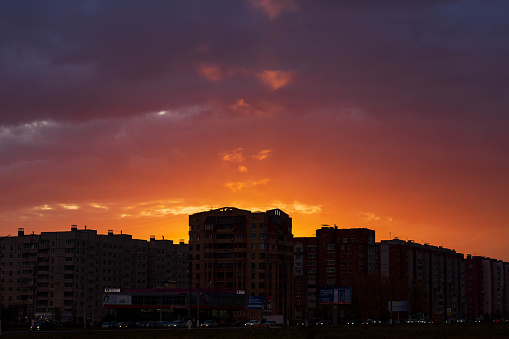 the light of the hidden sun over the city of Novocheboksarsk
