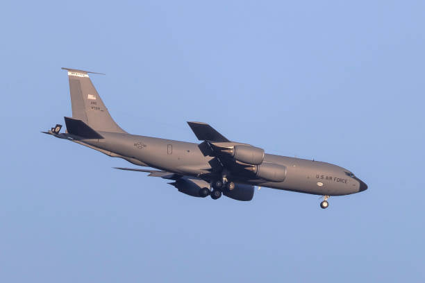 United states KC-135 landing at the shuttle landing strip Merritt Island Florida photograph taken Jan 2023