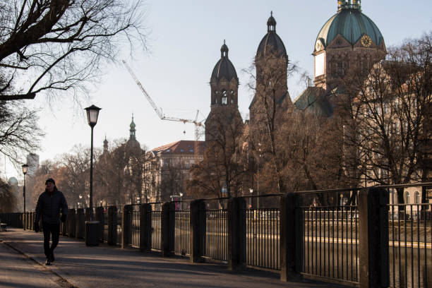 Munich, Germany, April 27,2022: St. Luke's Church is the largest Protestant church in Munich, southern Germany.