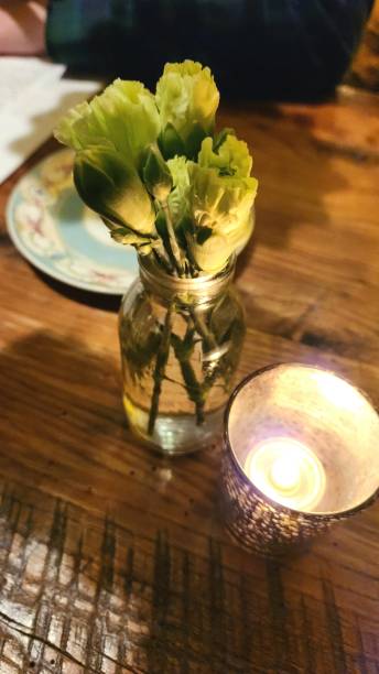 istock Vase of carnations by candlelight 1928128182