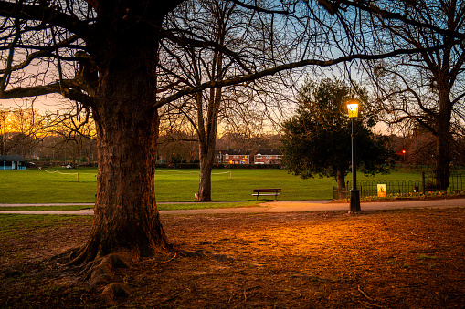 Park in Marlow at sunrise