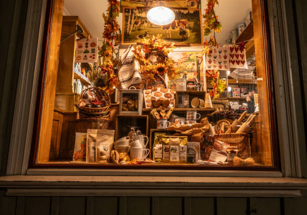 Alingsås, Sweden - October 21 2023: Window display at home goods store Balders Hage.