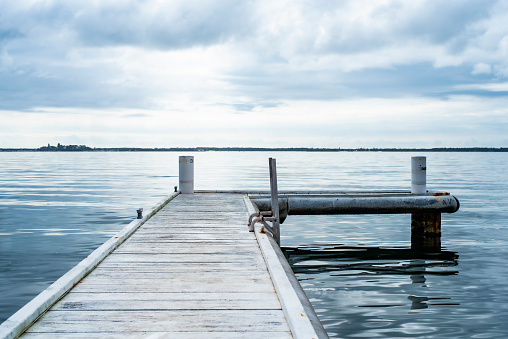 a jetty into a salt water lake