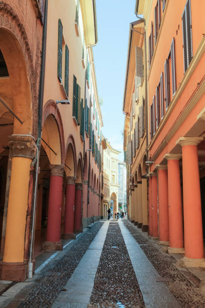istock View up empty street in Bologna 1928364624