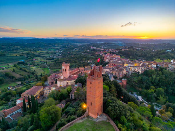 Aerial view of San Miniato Tuscan town