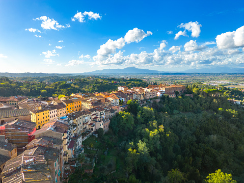 Aerial view of San Miniato Tuscan town