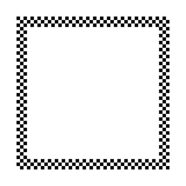 Vector illustration of Square chess frame. Racing chess border.