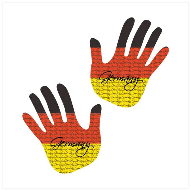 Vector illustration of germany flag hand vector illustration