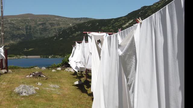 Linen drying on the clothesline