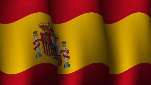 Vector illustration of spain waving flag background design vector illustration