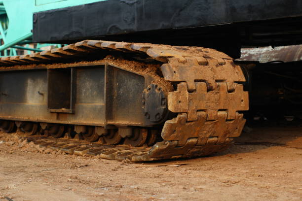 istock Steel heavy equipment wheels 1928825628