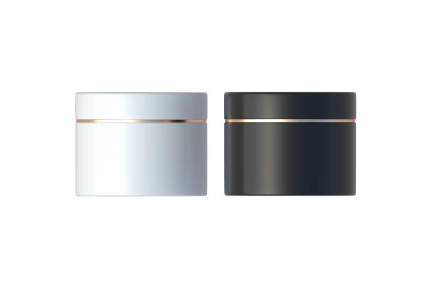 istock Two cream jars isolated on white background. Creme containers. 3d render 1928877258