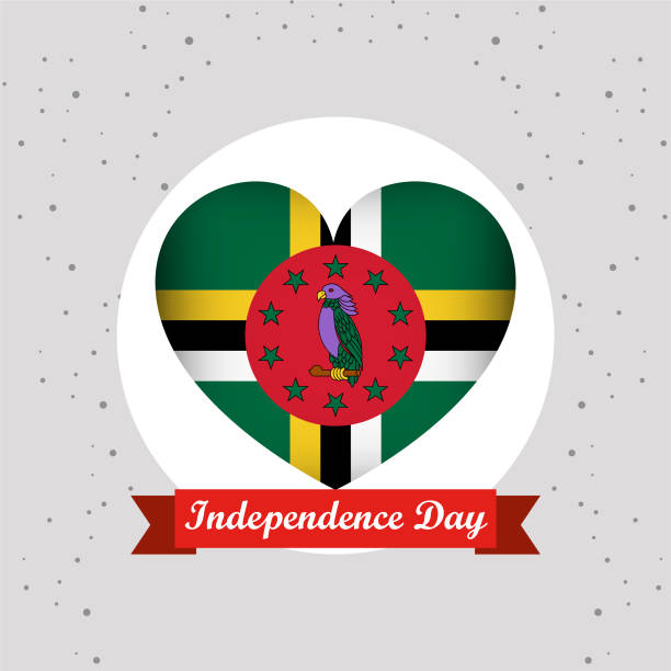 istock Dominica Independence Day With Heart Emblem Design 1928887896