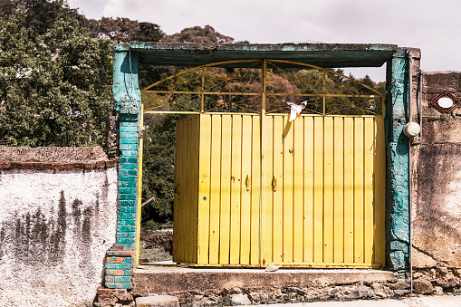 Yellow Door in a Small Mexican Town