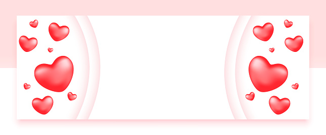 lovely floating hearts valentines day eve banner with text space vector