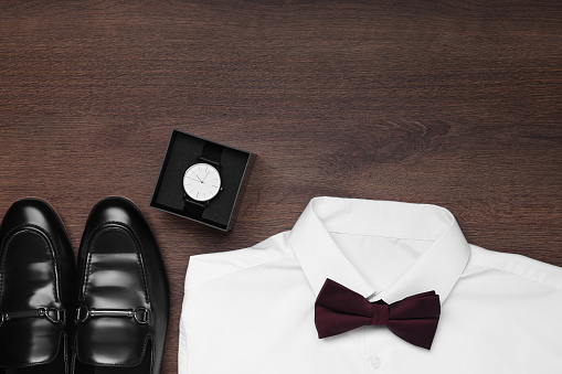 Business suit and tie with copy space background