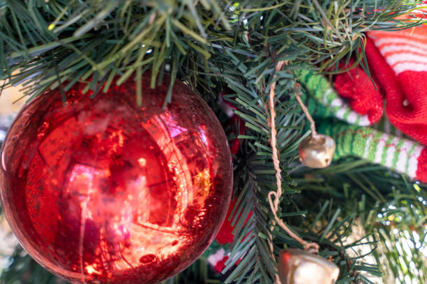 Christmas ornaments on a wreath