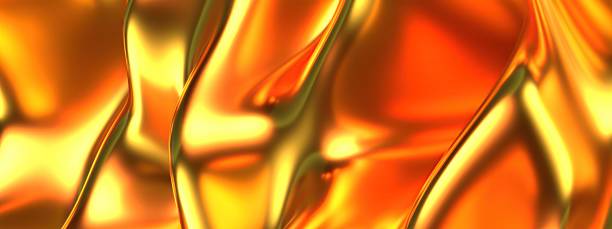 istock Gold Metal Thin Curtain Contemporary Liquid Paint Elegant Modern 3D Rendering Abstract Background 1929012191