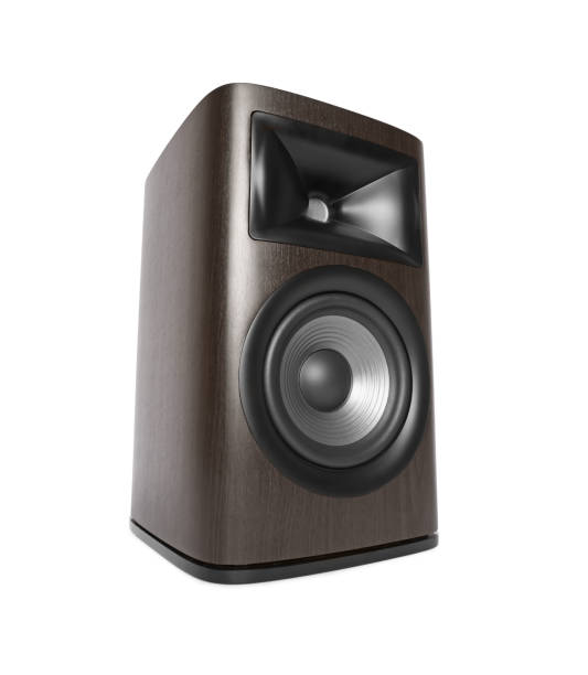 istock One wooden sound speaker on white background 1929014806